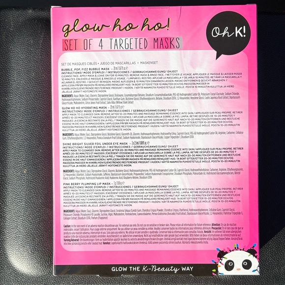 NIB Oh K! Glow Ho Ho! Set of 4 Targeted Masks - Picture 5 of 7